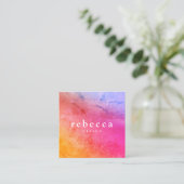 エレガント抽象芸術鮮やかカラフルグラフィックデザイン スクエア名刺 (スタンド正面)