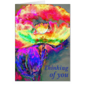 エレガント抽象芸術黄色ピンクのフローラの花のケシ (正面)