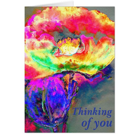 エレガント抽象芸術黄色ピンクのフローラの花のケシ (正面)