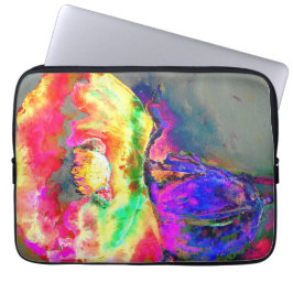 エレガント抽象芸術黄色ピンクのフローラの花のケシ ラップトップスリーブ