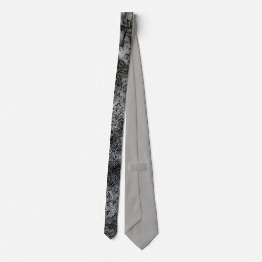 エレガント抽象芸術黒とグレーのパタ芸術的ーン ネクタイ (裏面)
