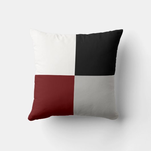 エレガント抽象芸術黒、赤、グレー、白 クッション (裏面)