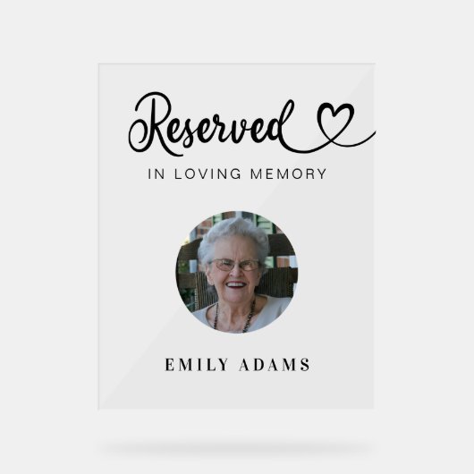 エレガント指定席記念結婚の写真 アクリルサイン (正面)