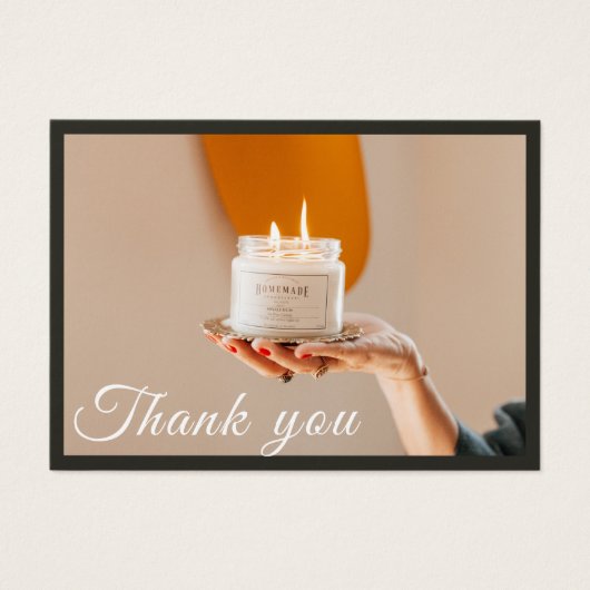 エレガント指示キャンドル気にサンキューカード (正面)