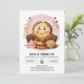 エレガント振り掛けガーリーCookie誕生日 招待状 (スタンド正面)