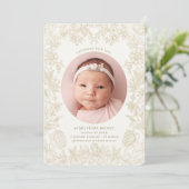 エレガント描フローラアイボリー誕生 案内状 (スタンド正面)