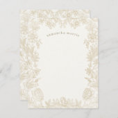 エレガント描フローラアイボリー ノートカード (正面/裏面)