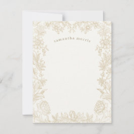 エレガント描フローラアイボリー ノートカード