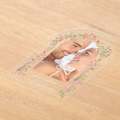 エレガント救フローラ結婚の写真 アクリル招待状 (レイダウン)