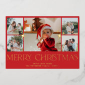 エレガント数々のモダン写真コラージュ 箔シーズンカード (正面)