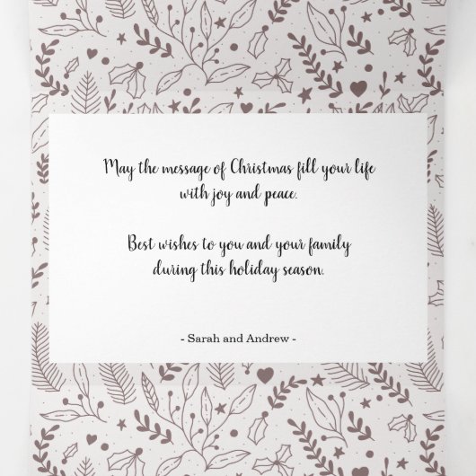 エレガント数々の写真 三つ折りクリスマスカード (内部中)