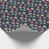 エレガント数々の色クリスマスツリーオーナメント ラッピングペーパー (角)