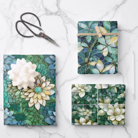 エレガント数々の花 ラッピングペーパーシート (正面)