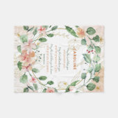 エレガント数値4:24-26フローラ水彩カスタム フリースブランケット (正面(横))