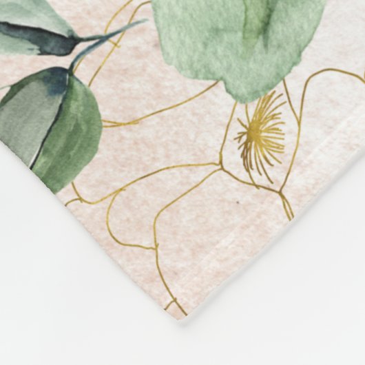 エレガント数値4:24-26フローラ水彩カスタム フリースブランケット (角)