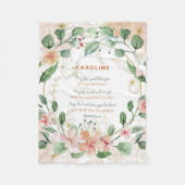 エレガント数値4:24-26フローラ水彩カスタム フリースブランケット (正面)