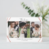 エレガント文字と写真の結婚ありがとう サンキューカード (スタンド正面)