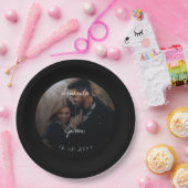 エレガント文字オーバーレイスクリプト写真ウェディングパーティー ペーパープレート (パーティー)