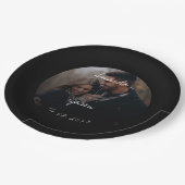 エレガント文字オーバーレイスクリプト写真ウェディングパーティー ペーパープレート (アングル)