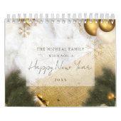 エレガント文字カスタム引用文、クリスマス&新年 カレンダー (カバー)