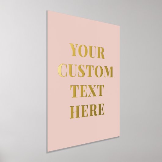 エレガント文字カスタム赤面ピンク 箔ポスター (レイダウン)