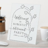 エレガント文字スクリプト退職パーティーへようこそ 台座サイン (インサイチュ)