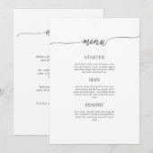 エレガント文字テンプレートメニュー 招待状 (正面/裏面)