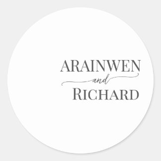 エレガント文字テンプレートラウンドステッカー ラウンドシール