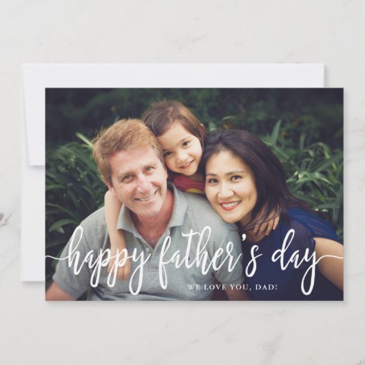 エレガント文字写真お父さんのデイフラットカード カード (正面)