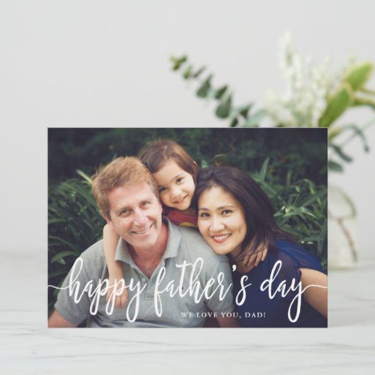 エレガント文字写真お父さんのデイフラットカード カード (スタンド正面)