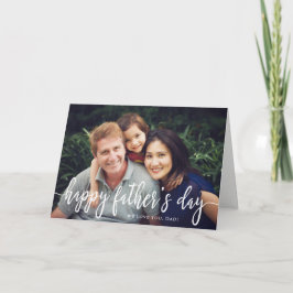 エレガント文字写真お父さんの日あいさつカード カード