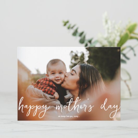 エレガント文字写真マザーズデイカード カード (スタンド正面)