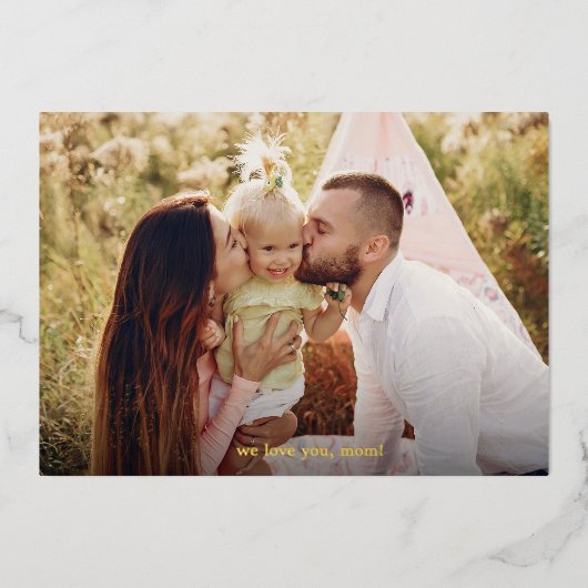 エレガント文字写真母の日 箔シーズンカード (正面)