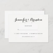 エレガント文字結婚式招待状応答カード 招待状 (正面/裏面)