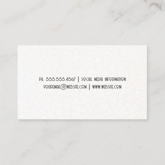 エレガント文字 |ひび割れたテクスチャの背景 名刺 (裏面)
