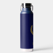 エレガント文字、モノグラムおよび金ゴールドローレルリース ウォーターボトル (正面)