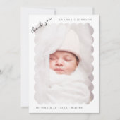 エレガント斜面写真カスタム赤ちゃんシャワー サンキューカード (正面)