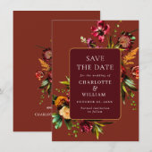 エレガント新しいガーデン結婚フラワーズ セーブザデート (正面/裏面)