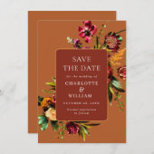 エレガント新しいガーデン結婚フラワーズ セーブザデート (正面/裏面)