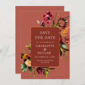 エレガント新しいガーデン結婚フラワーズ セーブザデート (正面/裏面)