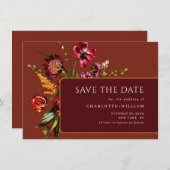 エレガント新しいガーデン結婚フラワーズ セーブザデート (正面/裏面)