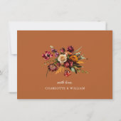 エレガント新しいガーデン結婚フラワーズ セーブザデート (裏面)