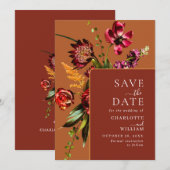 エレガント新しいガーデン結婚フラワーズ セーブザデート (正面/裏面)