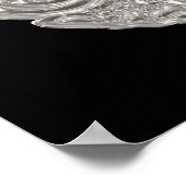 エレガント新しいシルバー黒メタリック調べモダン ポスター (角)