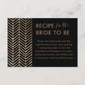 エレガント新婦のための黒と金ゴールドのレシピ エンクロージャーカード (正面)