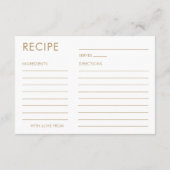 エレガント新婦のための黒と金ゴールドのレシピ エンクロージャーカード (裏面)