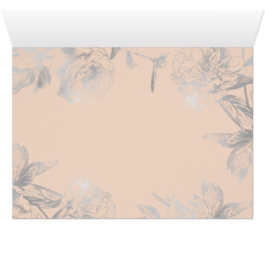 エレガント新婦付添人の花の銀製の赤面ありがとう (内部横(下))