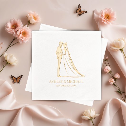 エレガント新婦結婚の 箔ナプキン