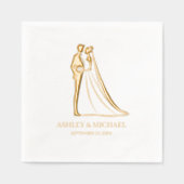 エレガント新婦結婚の 箔ナプキン (正面)