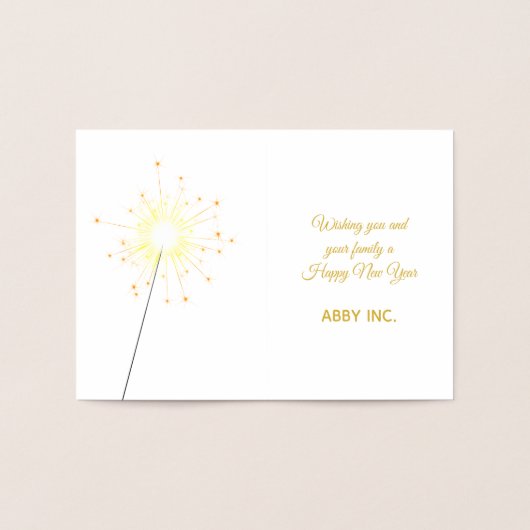 エレガント新年の幸せ企業の金ゴールド 箔カード (内部)